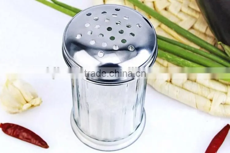 300ml vertical stripe transparent glass spice package containers with metal hole cap