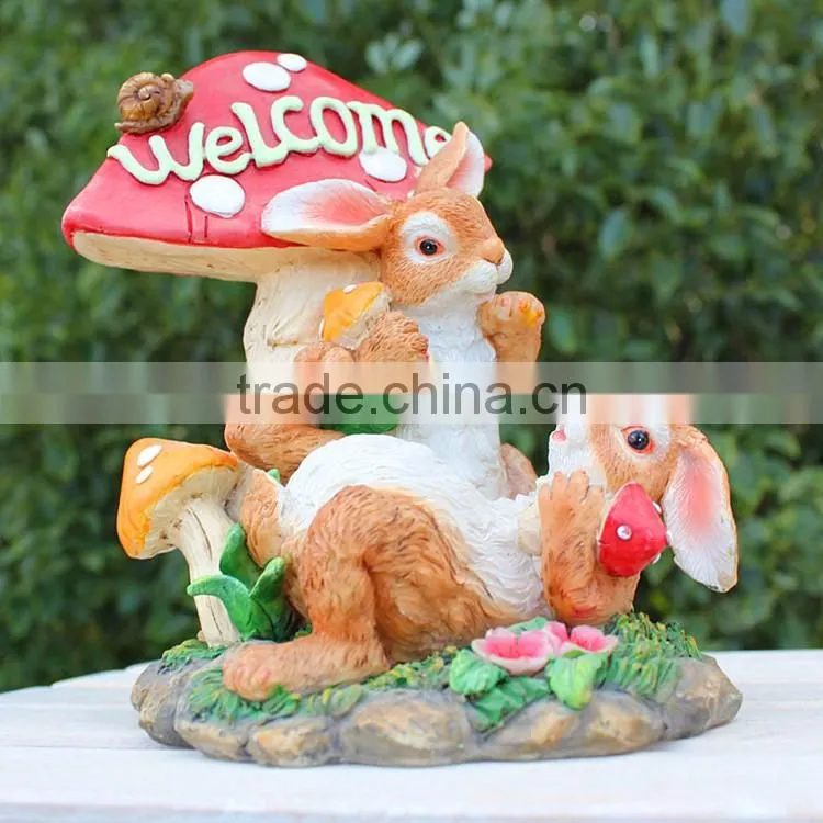 Custom home and garden rabbit garden statues