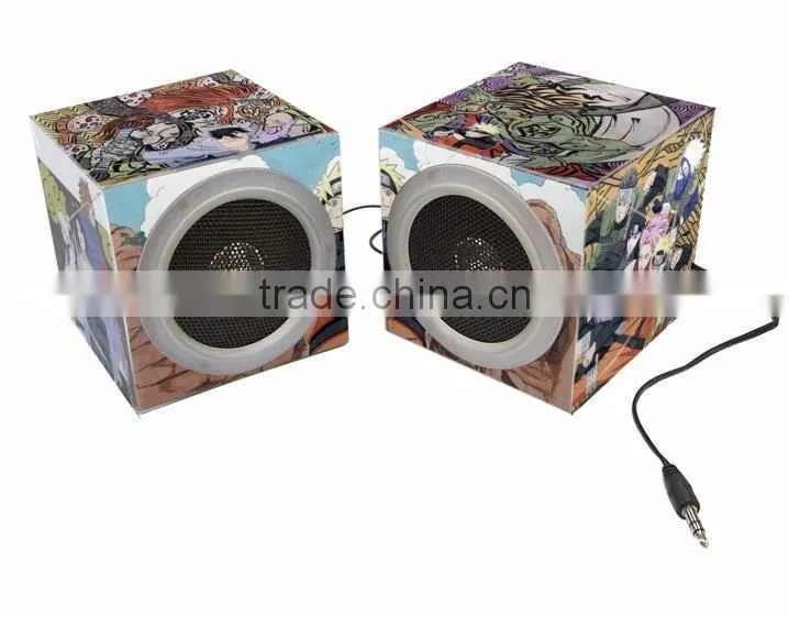 New design Custom full logo printing foldable cardboard mini speaker for promotion gift