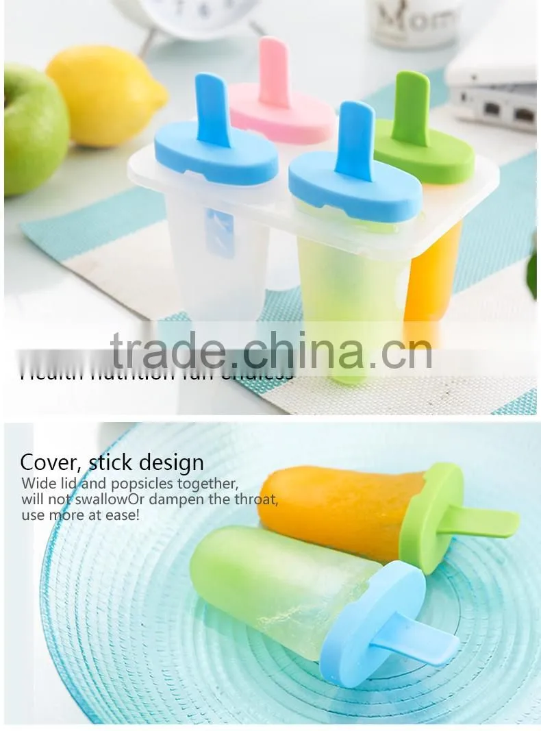 Wholesale Creative Homemade Custom Food Grade Plastic Ice Popsicle Mold, plastic ice cream molds
