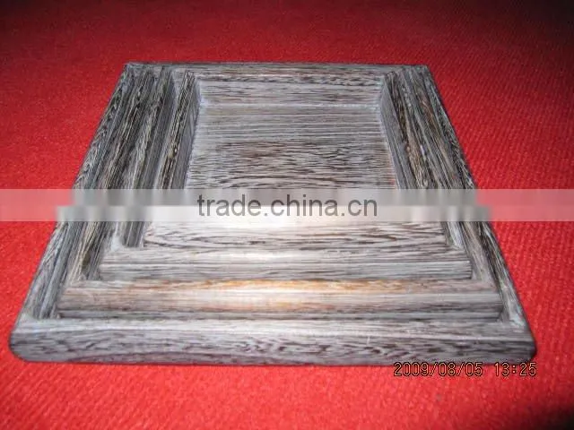 multifunctional handmade flat base wooden tray