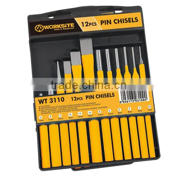 WT3110 Worksite Brand Hand Tools 12pcs Pin Chisel Set