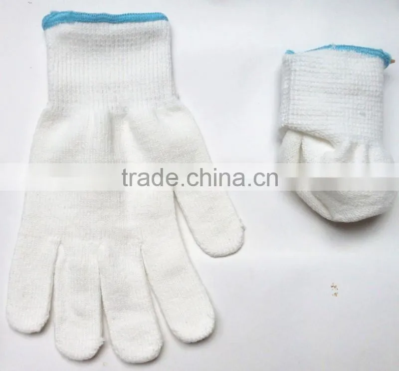 2014 NEW/10 gauge bleached white cotton glove/working glove