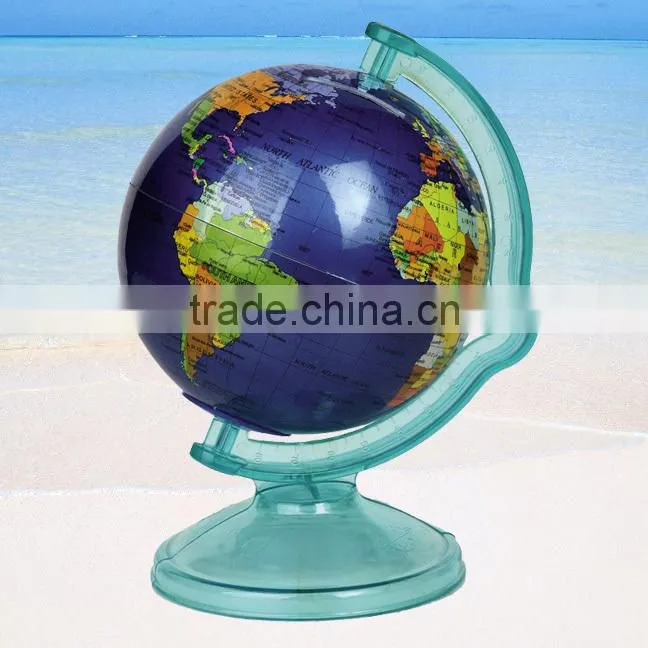 Quality 106mm plastic rotating world globe map