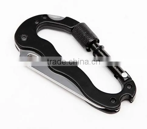 Multifunction Pocket Tool 5 in 1 Climbing Carabiner Tool with Knife