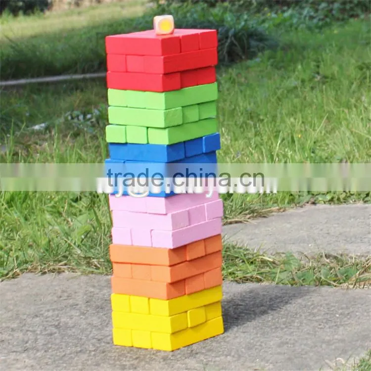 Hot sale preschool children stacking wooden toy blocks intelligent kids wooden building toy blocks W13D133
