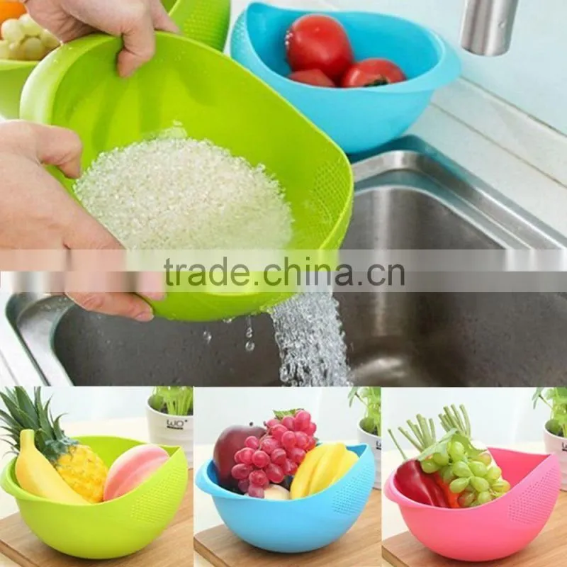 New Practical Plastic Rice Wash Colander Strainer Sieve Kitchen Tool