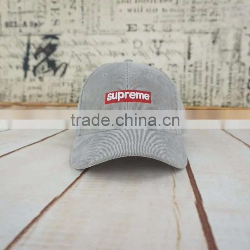 Corduroy Fabric Embroidery Patch Baseball Cap