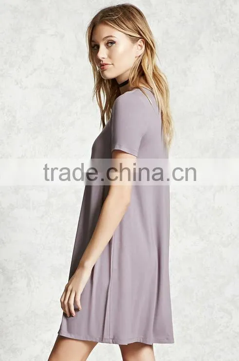 Woman Loose Short Sleeve Casual Dress