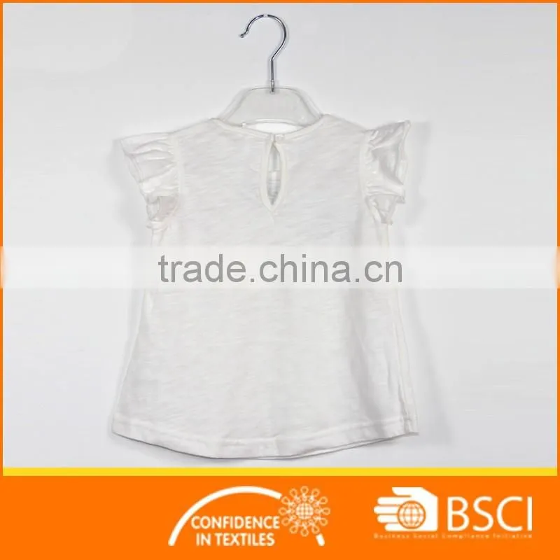 Bowknots A Shape Baby Ruffle Short Sleeve Outfit White Dress
