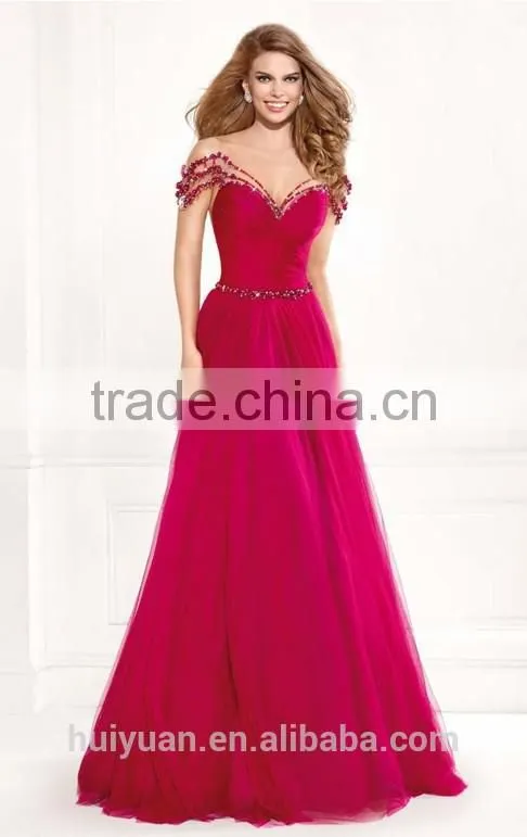 european tulle beading long evening dress for mother of groom