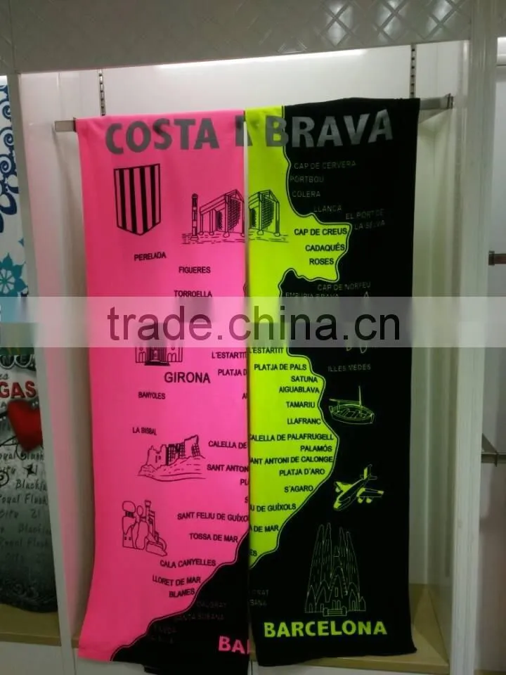 China factory soft quality custom print microfiber fabric beach towel