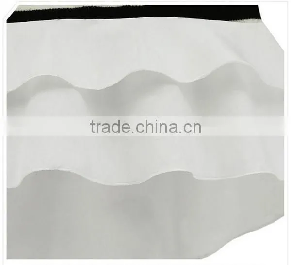 Autumn latest design round neck ivory long sleeve chiffon stitching knitting striped printing t shirt design