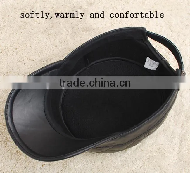 2013 hot selling ear protector genuine leather hat winter hat