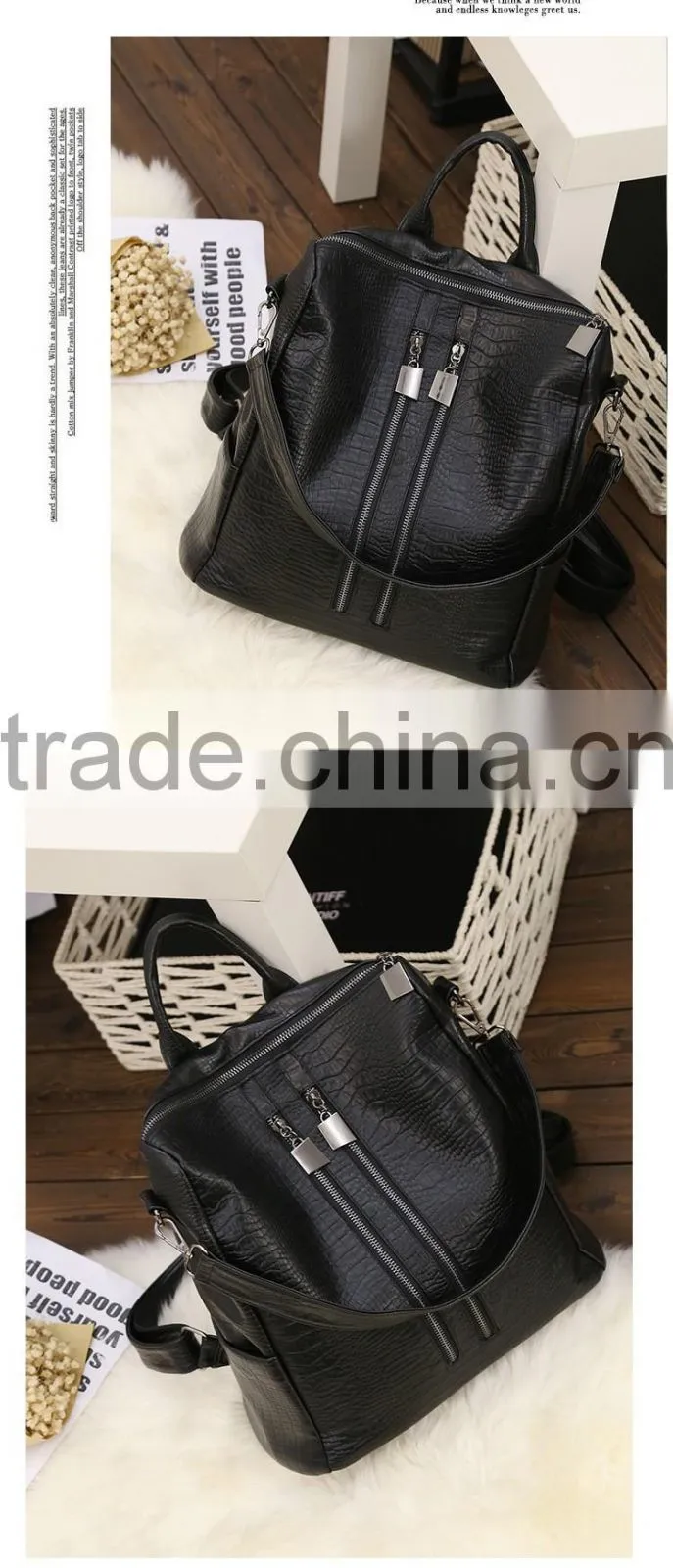 R1890H Backpack Bag 2017 new fashionis student serpentine fashion leisure backpack Korean stitching