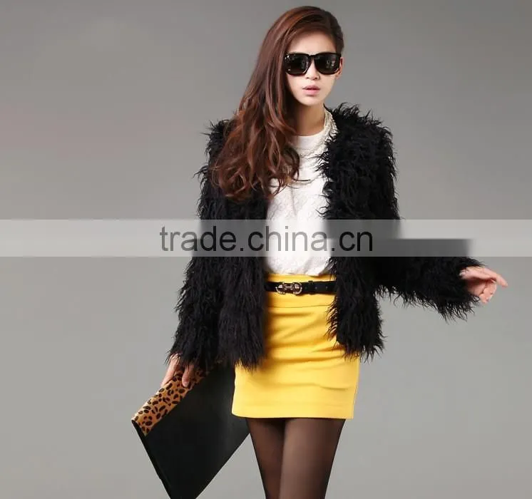 Autumn and winter fake fur coat long sleeves Europe and the United States