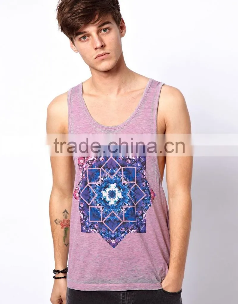 burnout effect printed vests