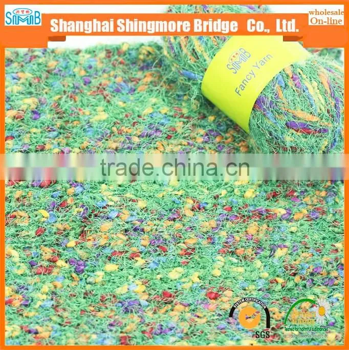 China fancy knitting yarn factory direct wholesale oeko tex 100 polyester lantern feather yarn for carpet with free samples