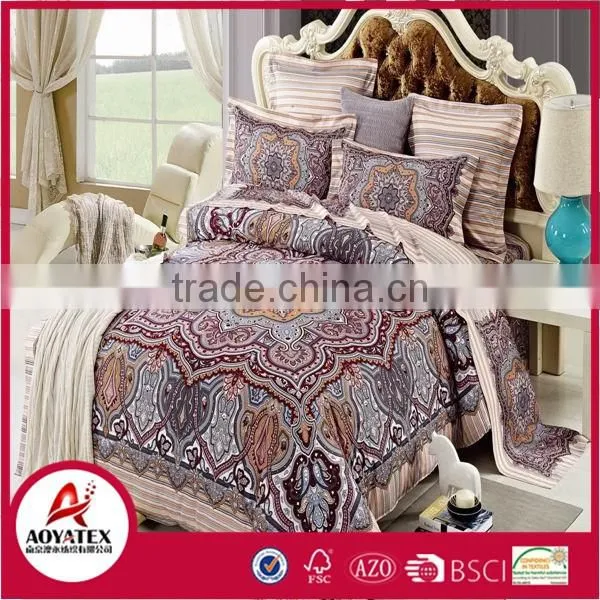 2016 china new style bamboo 13372 40*40s reactive printed 3D bedding sets