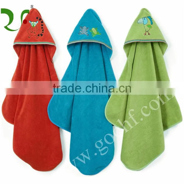 Exceptional cartoon applique square hooded baby bath towels