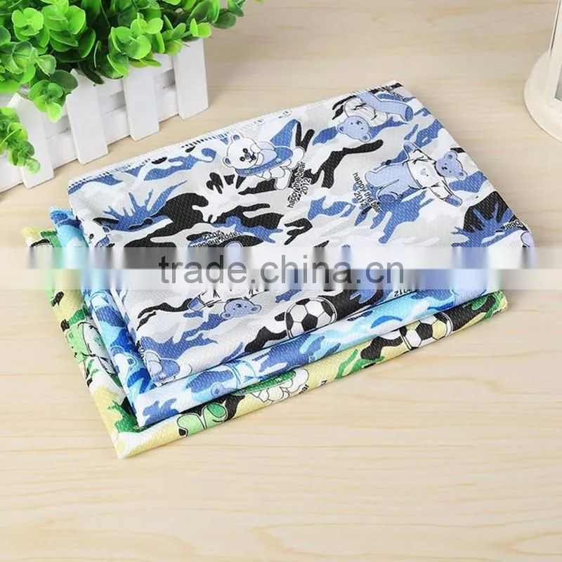 High quality 100% cool ice fabric material microfiber cool ice sport towel can be print custom logo on ice cool towel