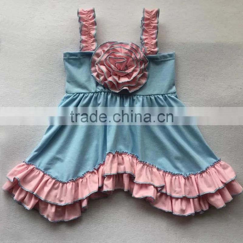 Persnickety Summer Girls Sleeveless Dresses Boutique Kids Pearl Dresses with Ruffles GD001