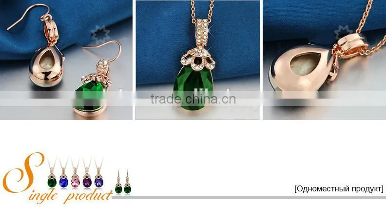 Wedding Bridal Party Crystal Rhinestone Pendant Necklace & Earrings Jewelry Sets