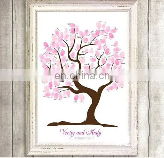 Our Love Tree Fingerprint Signature Canvas Painting Attendance album Wedding Decorations