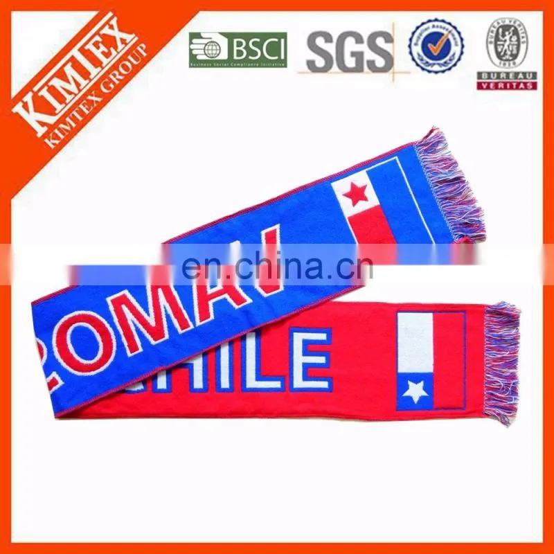 Promotional poland custom woven knitted football scarf