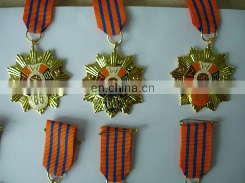 Star shape metal badge with expoy