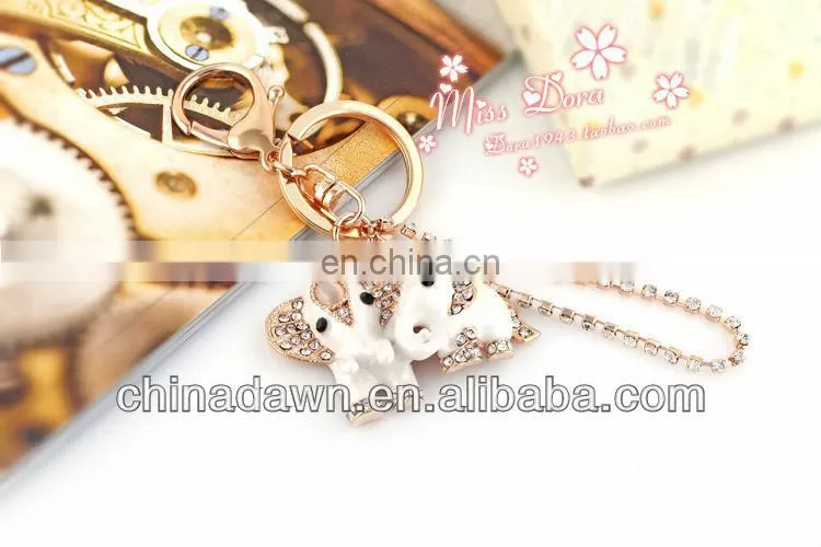 elephant child and mother cute rhinestone keychains CD-KD015