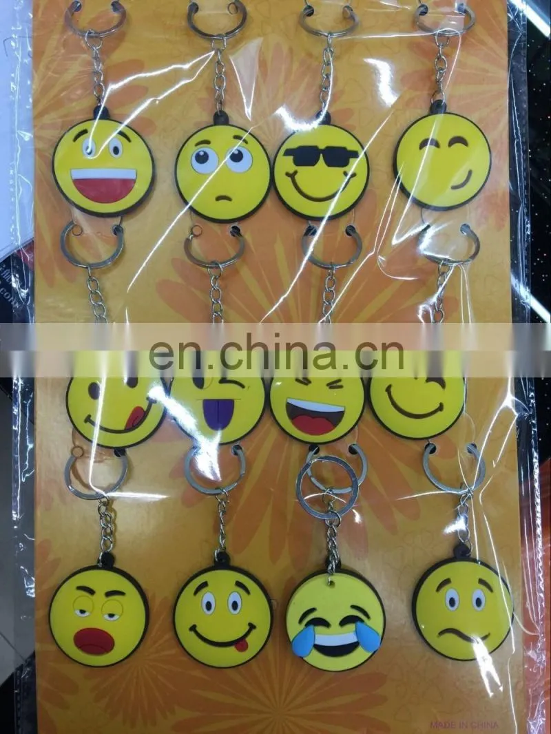 hot fashion emoji 24 styles of PVC emoji keychains