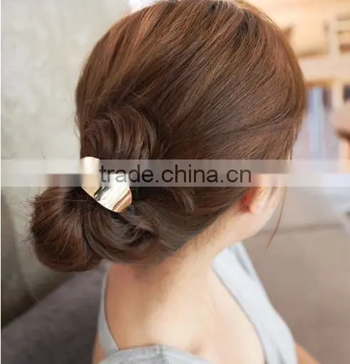 Korean Hair accessories new arrival metal leaves hair smooth hair band for women fashion