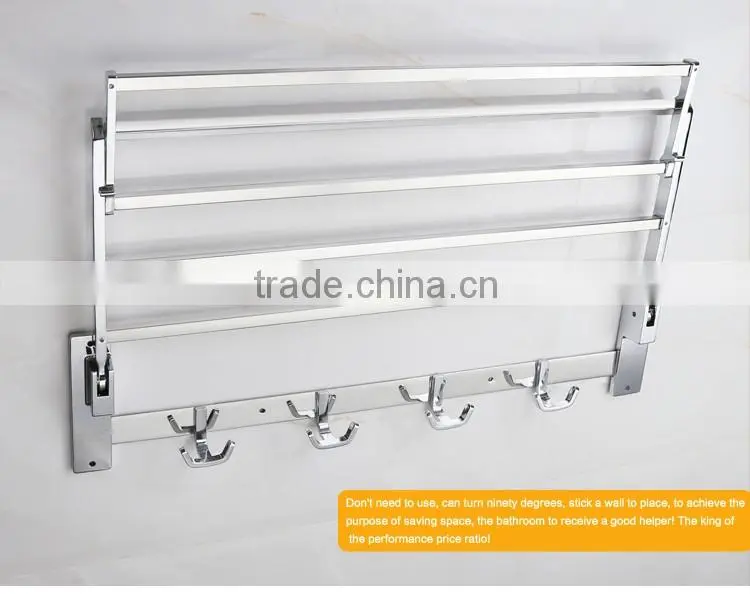 Wesda stainless steel bathroom wall towel shelf with hooks A160