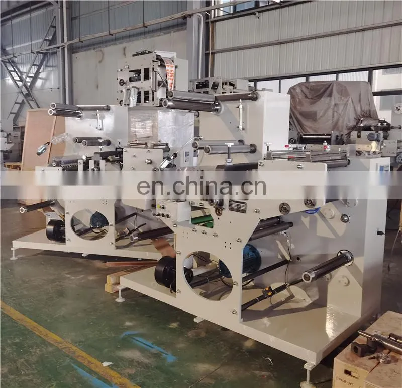 USK320A Automatic Self Adhesive Blank Label Sticker Rotary Die Cutting Slitting Rewinding Machine with Turret
