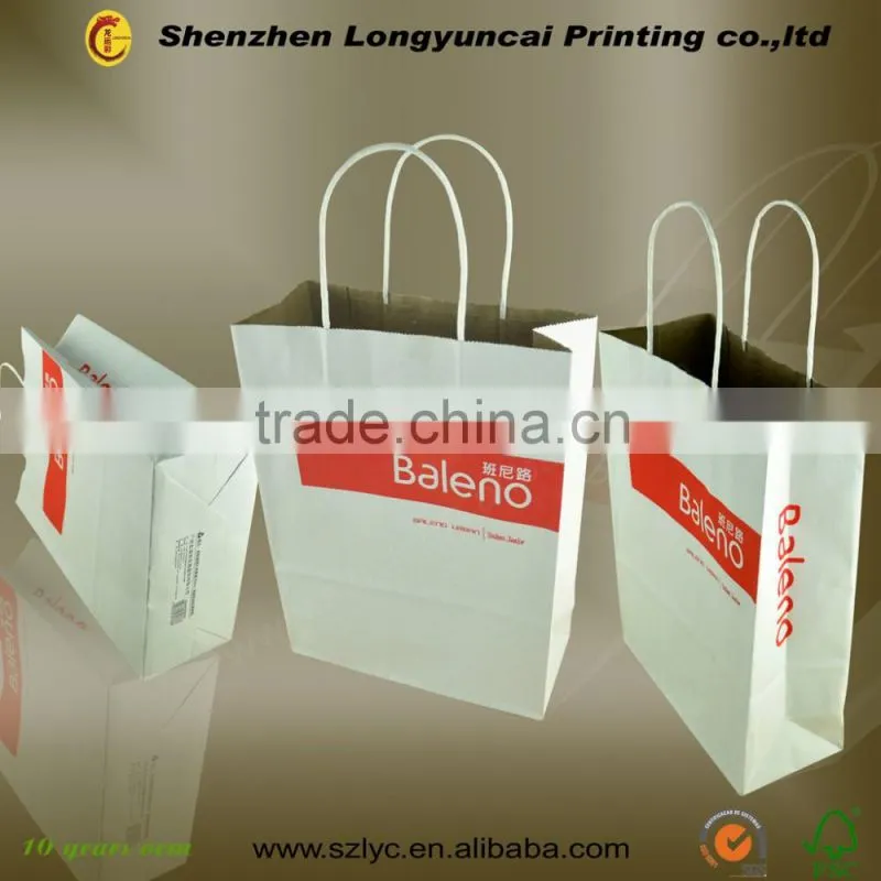 Chinese factory OEM food packaging round hole handle custom paper bag