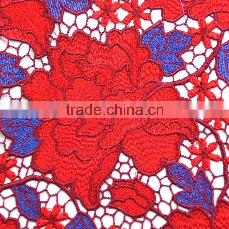 Hot Sale custom made mesh muilt colour bright laser embroidery net lace fabric for women garment