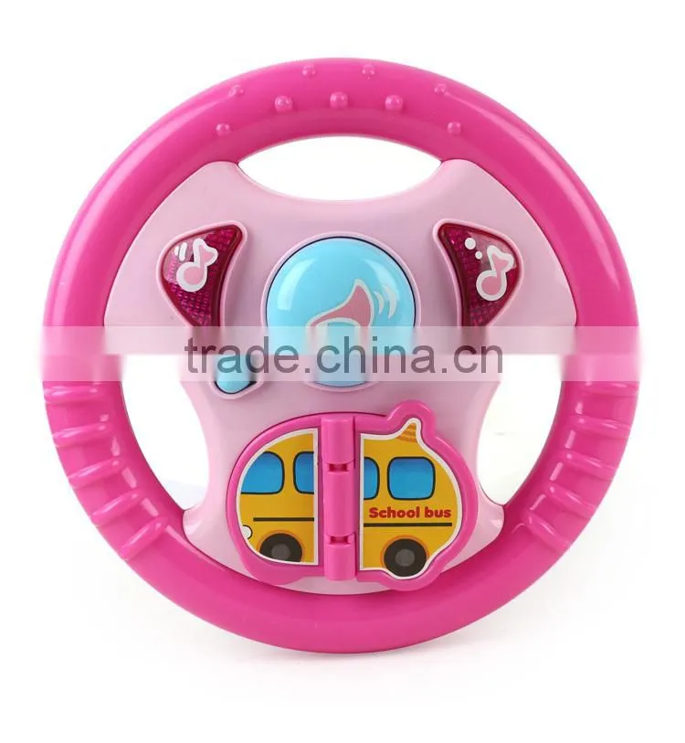 Eco-friendly plastic baby toy educational car with steering wheel MT801039