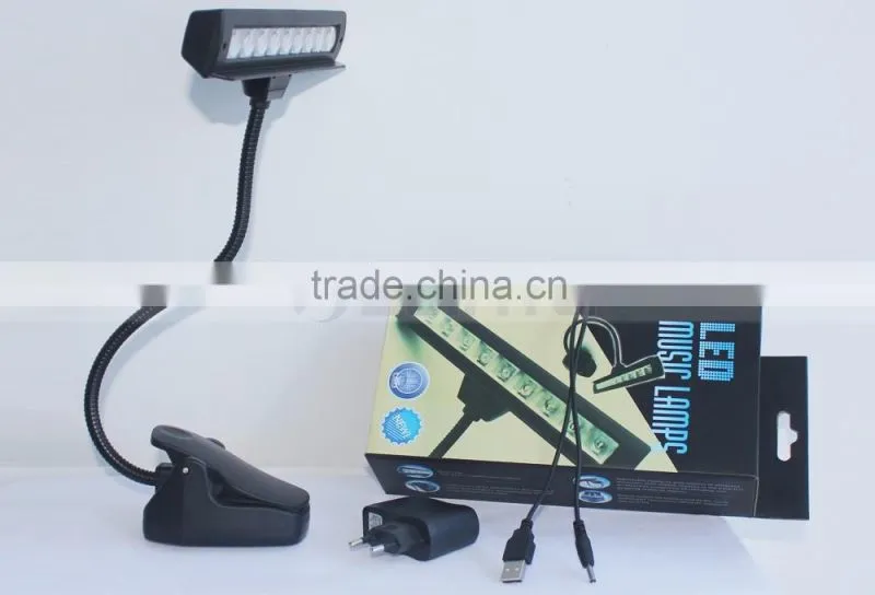 63LM 9 LED Clip On Black Flexible Gooseneck Orchestra Music Stand Lamp
