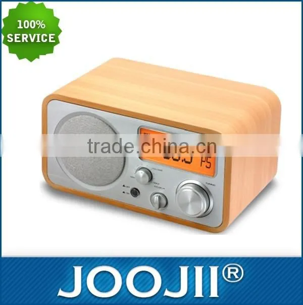 Wholesale wooden portable alarm clock radio retro alarm clock radio