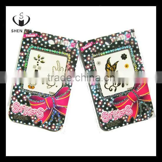 jewelry acrylic rhinestone mobile phone bling sticker