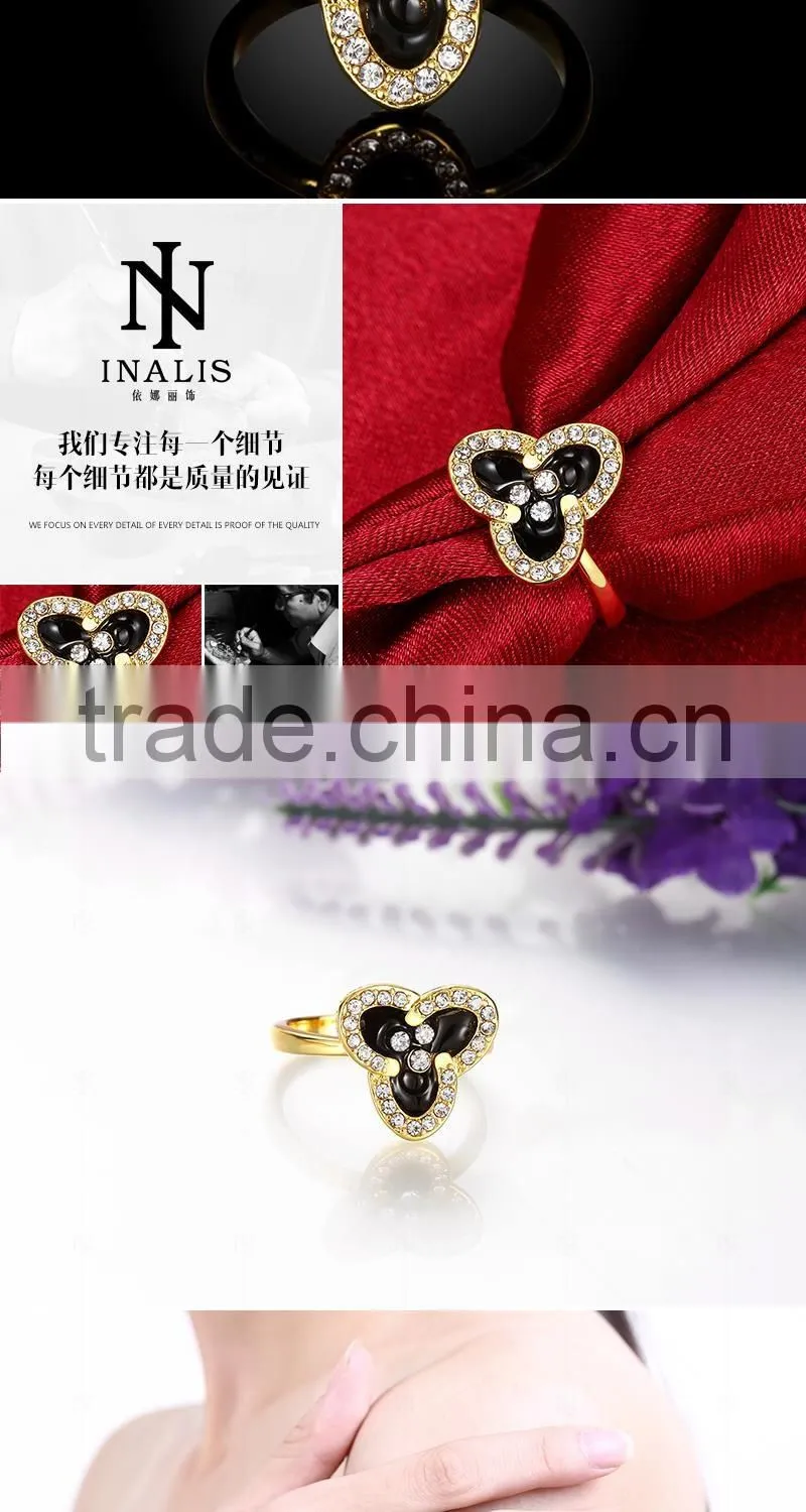 New design wholesale high quality 18K plated flower micro pave ring
