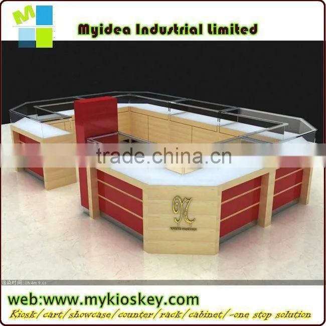Shopping mall mini jewelry kiosk attractive design mall jewelry shop kiosk
