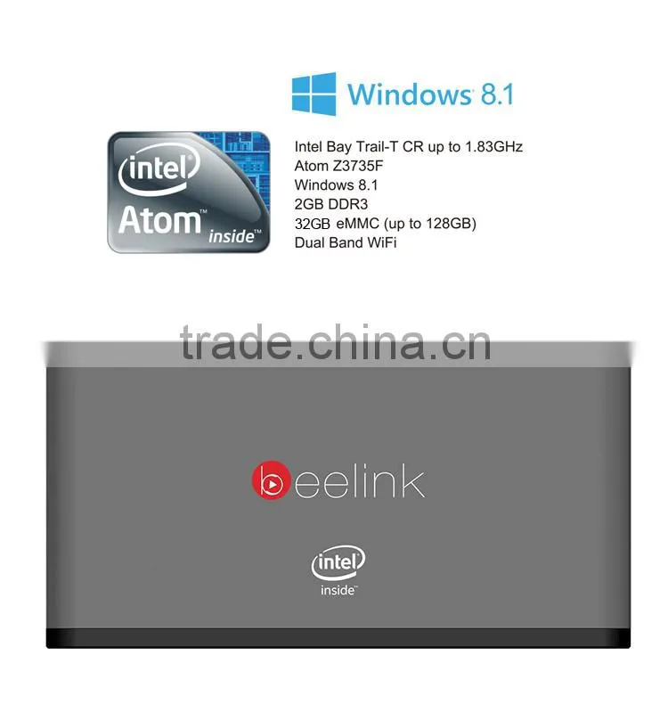 Slim design BT 4.0 desktop mini computer, low cost mini computer, Beelink Windows 8 micro pc