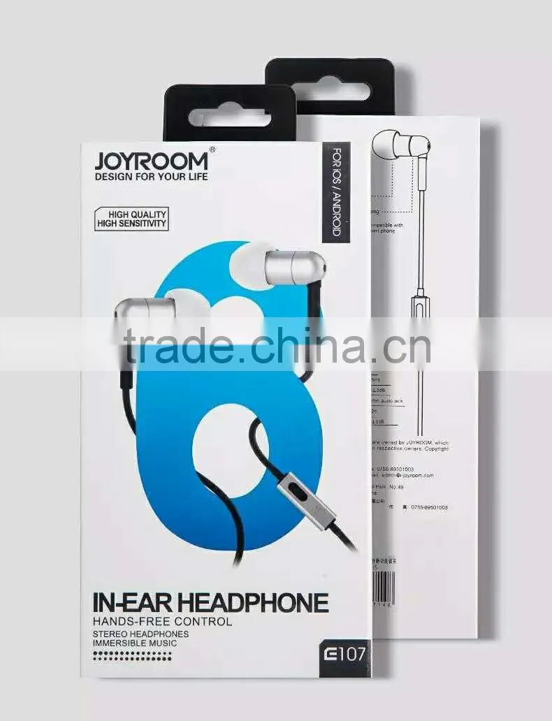 Joyroom JR-E107 1.2m Stereo Metal Earphone 3.5mm for Mobile Phone Music Sport in-ear Headphone with Mic MT-5035