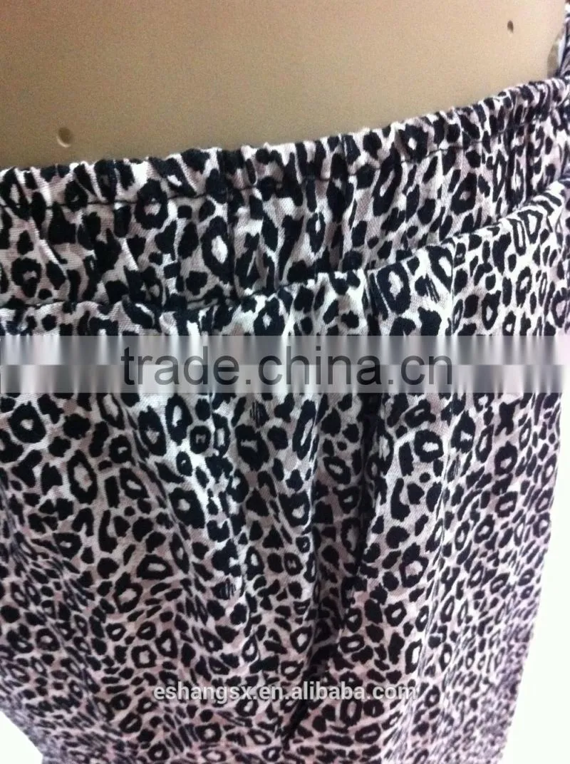 Ladies viscose new fashion loose style leopard print pants