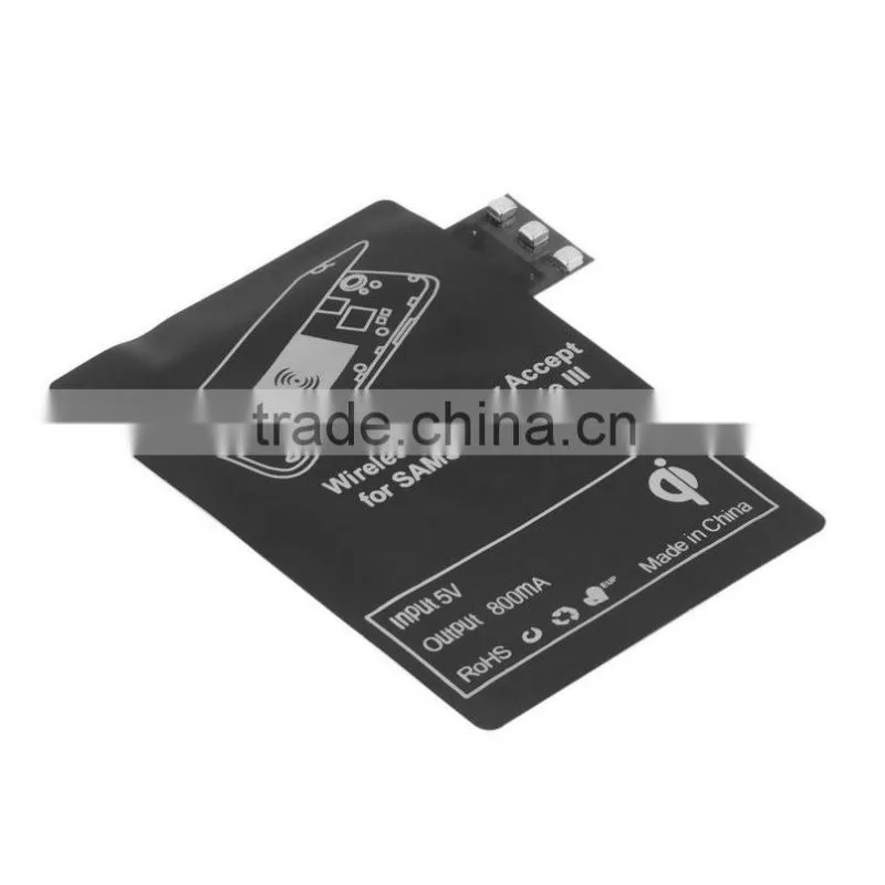 Qi Wireless Charger Receiver Card Black for Samsung Galaxy Note3 III N7100 Wholesale