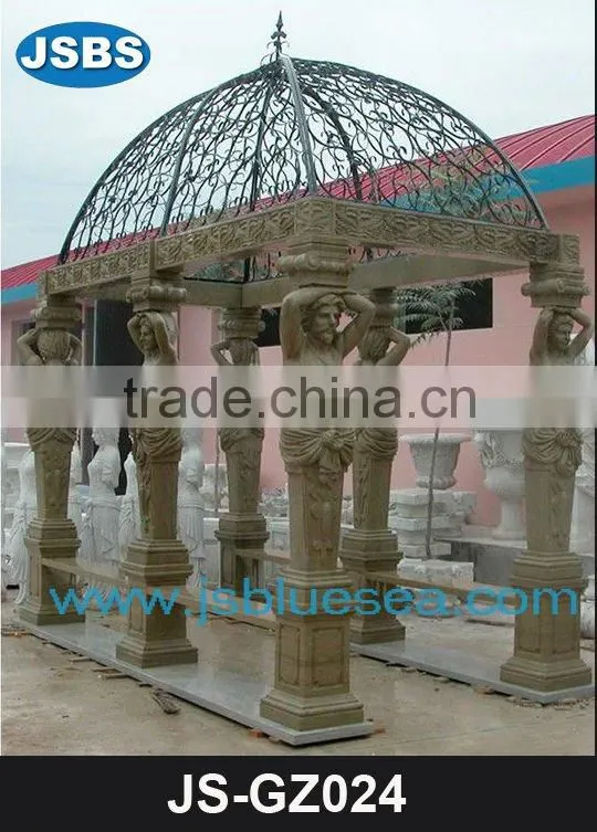 Natural marble lady statue pavilion