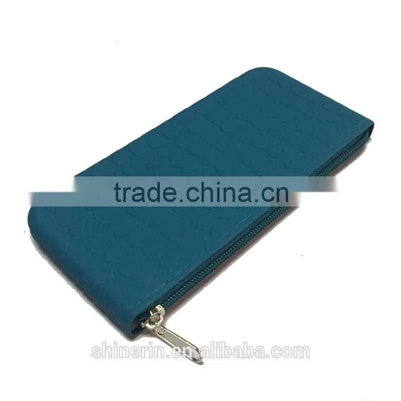 Surface Leather Shape Wallet Purse Lady's Clutch Zipper Pouch Fashion Silicone Bag