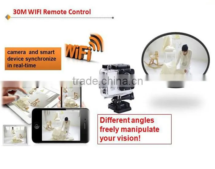 2.0 inch LCD screen 170 degree angle full HD 1080p sport wireless action camera